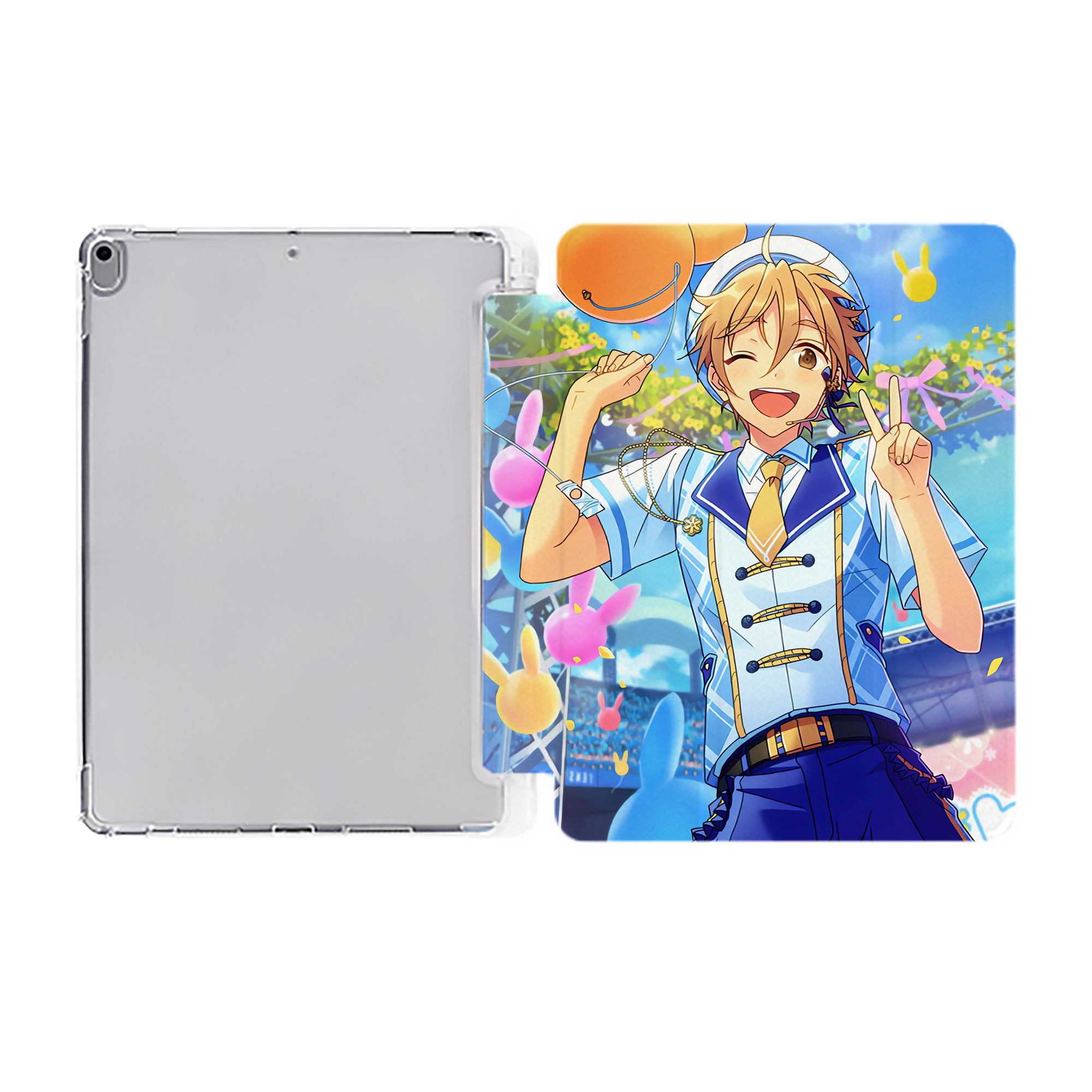 （画像用） あんさんぶるスターズ! Ensemble Stars IPad ケース ペン収納付き 三つ折りスタンド PUレザー×シリコン 対応機種9.5/10.5/10.9インチ